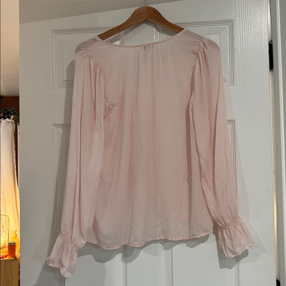Joie Silk Light Pink Button-Up Blouse - Picture 5 of 6